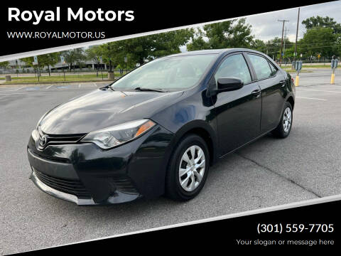 2014 Toyota Corolla for sale at Royal Motors in Hyattsville MD