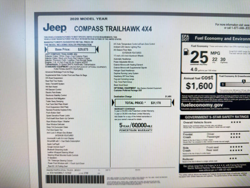 2020 Jeep Compass Trailhawk