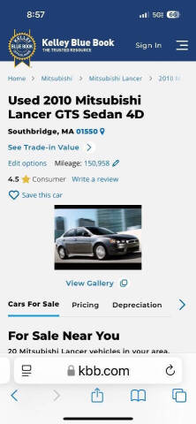 2010 Mitsubishi Lancer GTS