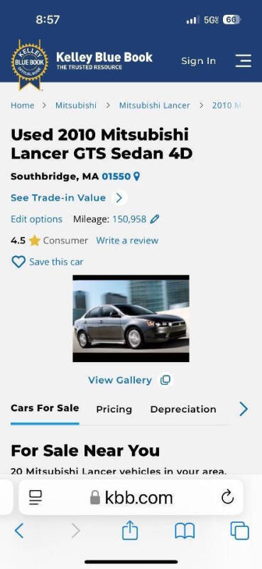 2010 Mitsubishi Lancer GTS