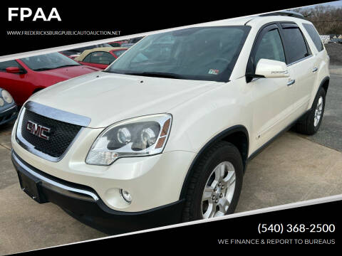 2009 GMC Acadia for sale at FPAA in Fredericksburg VA