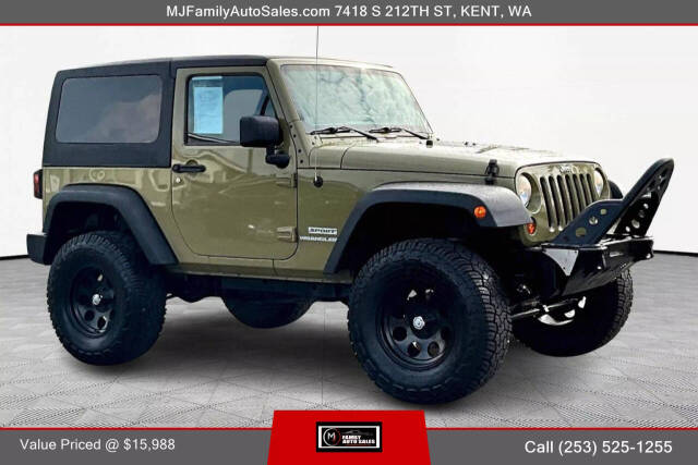 2013 Jeep Wrangler for sale at MJ FAMILY AUTO SALES in Kent, WA