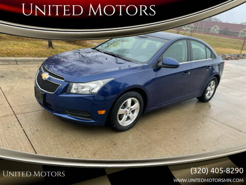 2013 Chevrolet Cruze for sale at United Motors in Saint Cloud MN