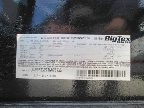 2026 Big Tex Trailer Equipment Deckover 22PH-20BK+5