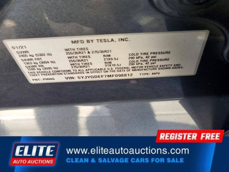 GRAY 2021 Tesla Model Y Performance AWD Performance 4dr Crossover 24