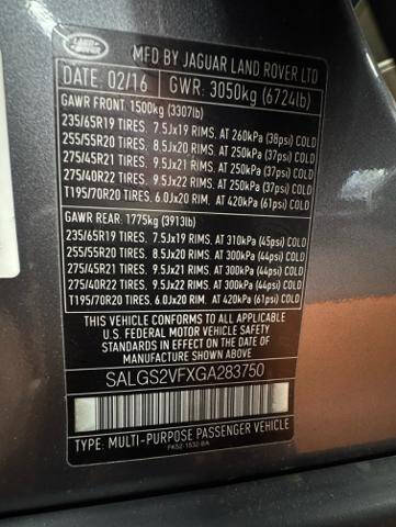 2016 Land Rover Range Rover HSE