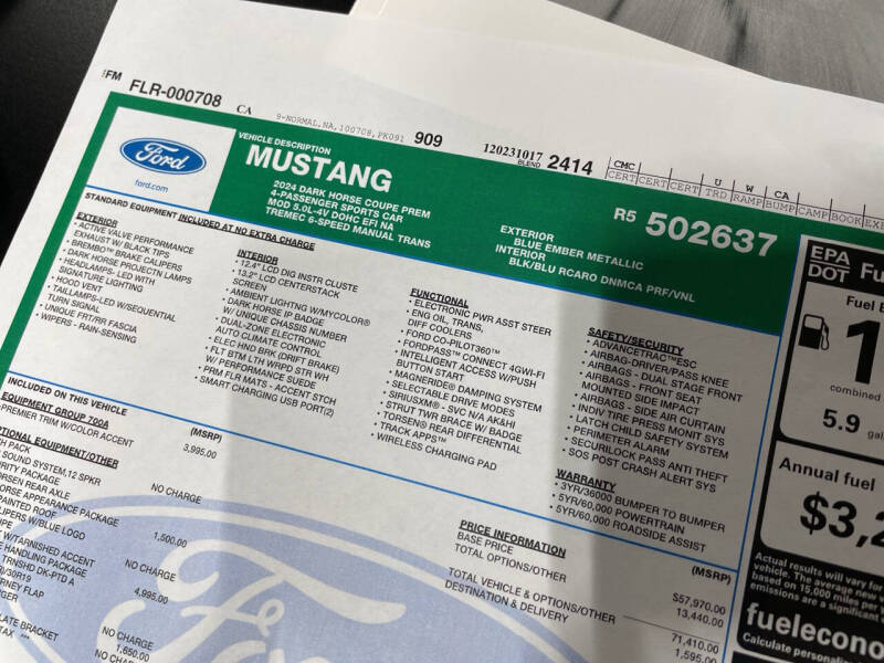 2024 Ford Mustang Dark Horse