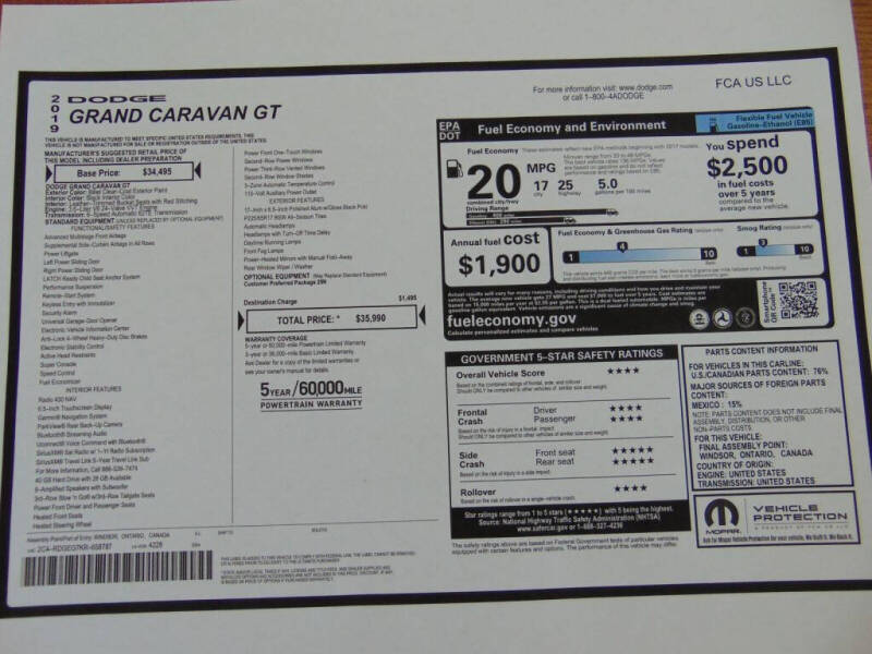 2019 Dodge Grand Caravan GT