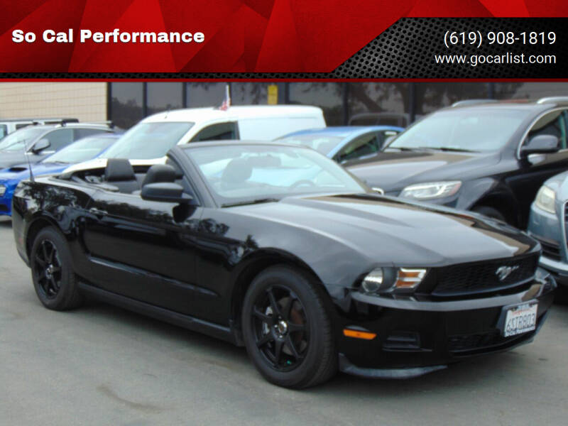 2012 Ford Mustang for sale at So Cal Performance in San Diego CA