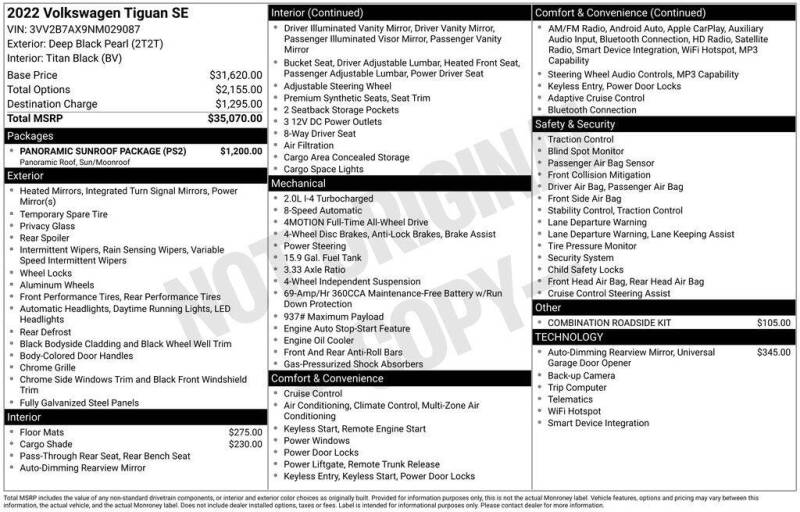 2022 Volkswagen Tiguan SE 4Motion