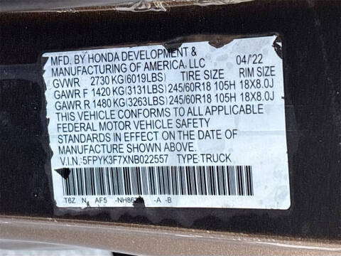 2022 Honda Ridgeline RTL-E