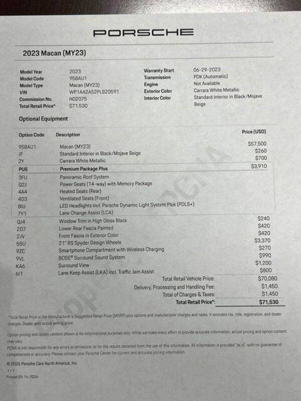 2023 Porsche Macan
