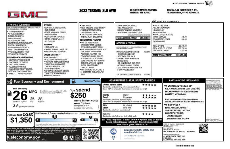2022 GMC Terrain SLE