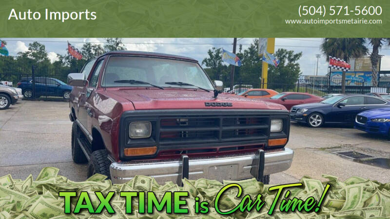 1989 Dodge Ramcharger for sale at AUTO IMPORTS in Metairie LA