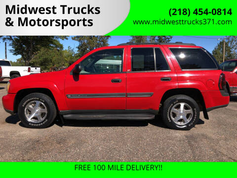 2002 Chevrolet TrailBlazer for sale at Midwest Trucks & Motorsports in Merrifield MN