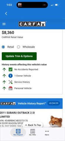 2011 Subaru Outback 2.5i Limited