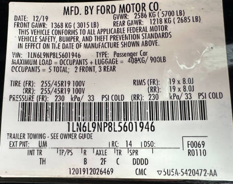 2020 Lincoln Continental Reserve