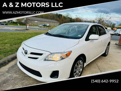 2012 Toyota Corolla for sale at A & Z MOTORS LLC in Fredericksburg VA