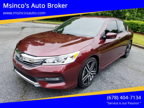 2017 Honda Accord for sale at Msinco's Auto Broker in Snellville GA