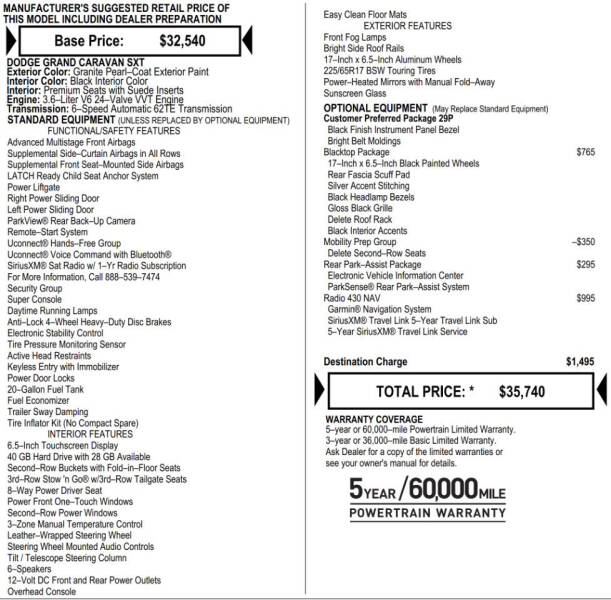 2019 Dodge Grand Caravan SXT