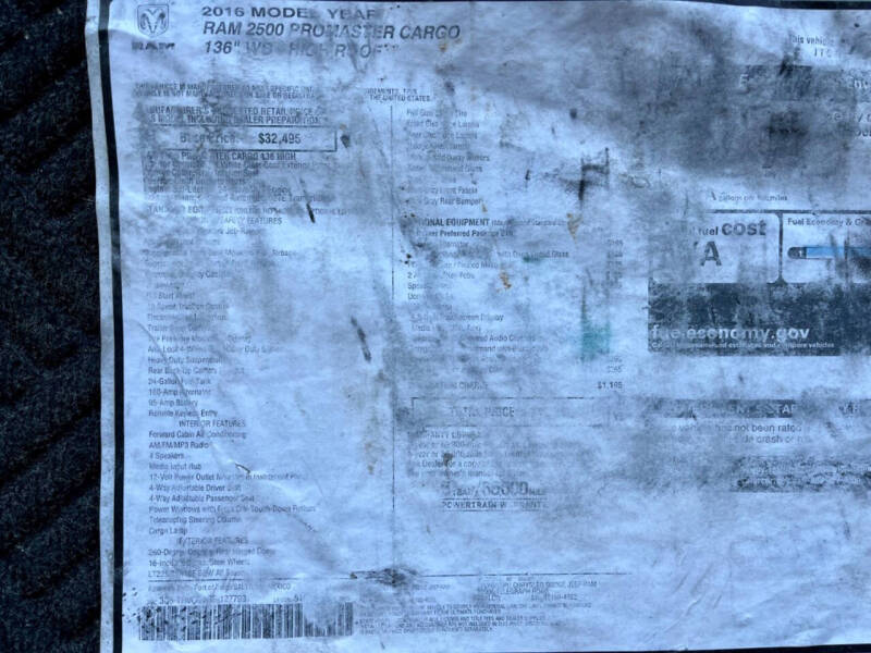 2016 RAM ProMaster 2500 136 WB