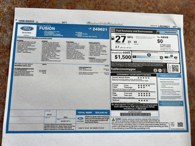 2020 Ford Fusion SEL