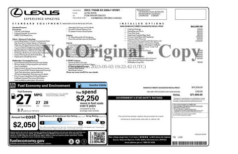 2023 Lexus RX 500h F SPORT Performance
