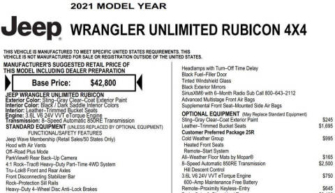 2021 Jeep Wrangler Unlimited Rubicon