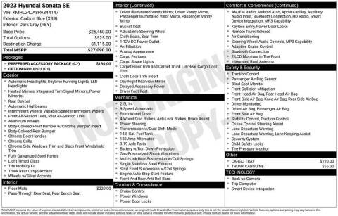 2023 Hyundai Sonata SE