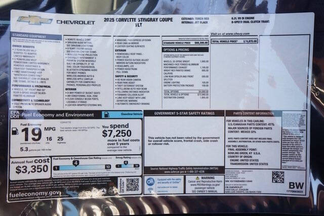 2025 Chevrolet Corvette Stingray