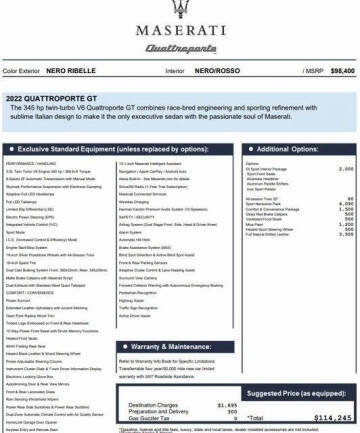 2022 Maserati Quattroporte GT