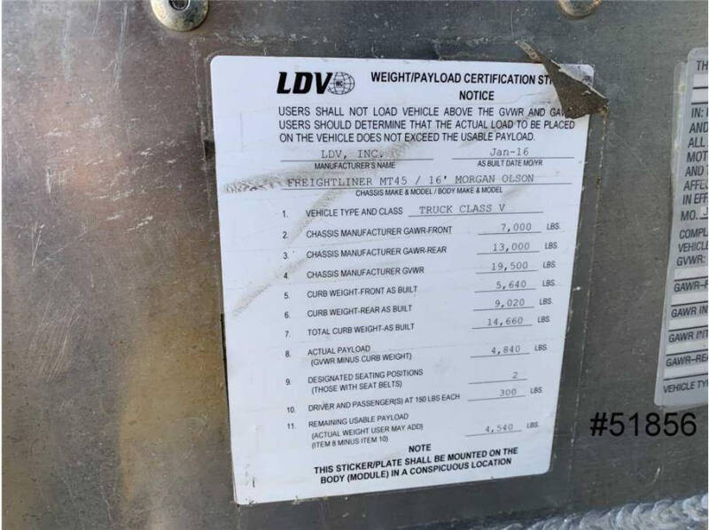 2016 Freightliner MT45 Chassis