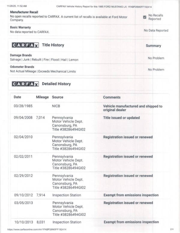 1985 Ford Mustang LX