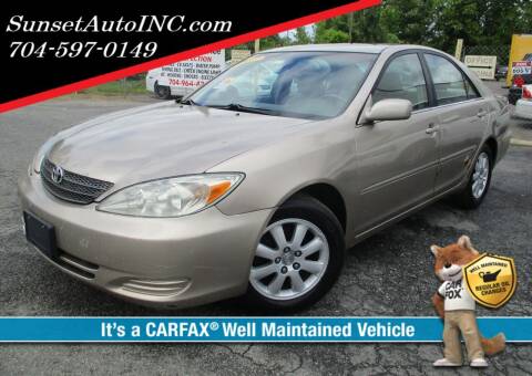 2002 Toyota Camry for sale at Sunset Auto in Charlotte NC