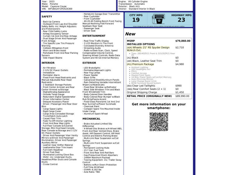 2023 Porsche Cayenne Coupe Platinum Edition