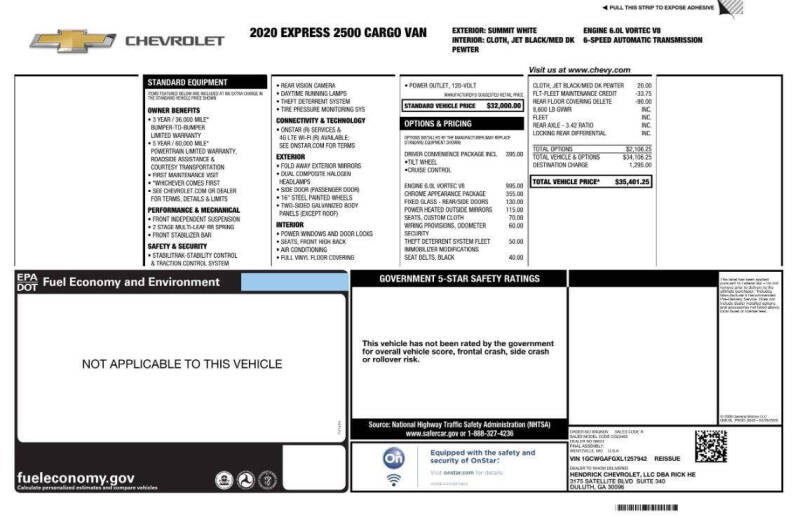 2020 Chevrolet Express 2500