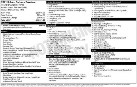 2021 Subaru Outback Premium