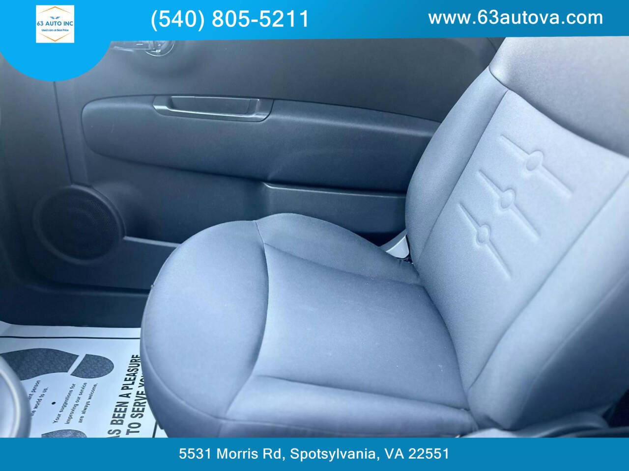 2012 FIAT 500 for sale at 63 Auto Inc in Spotsylvania, VA