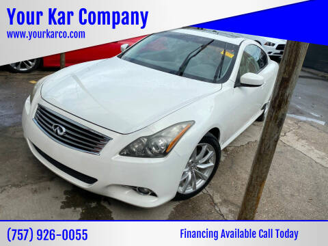 2011 Infiniti G37 Coupe for sale at Your Kar Company in Norfolk VA