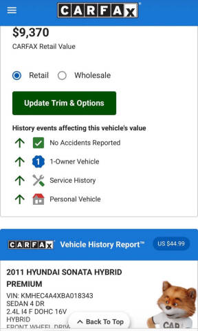 2011 Hyundai Sonata Hybrid Premium