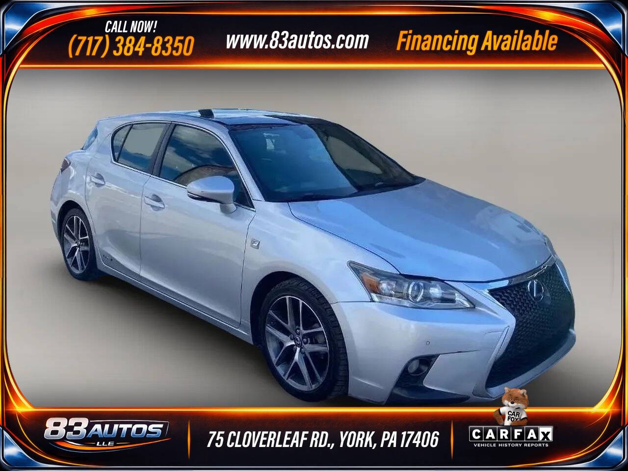 Silver 2014 Lexus CT 200h Base 4dr Hatchback 1