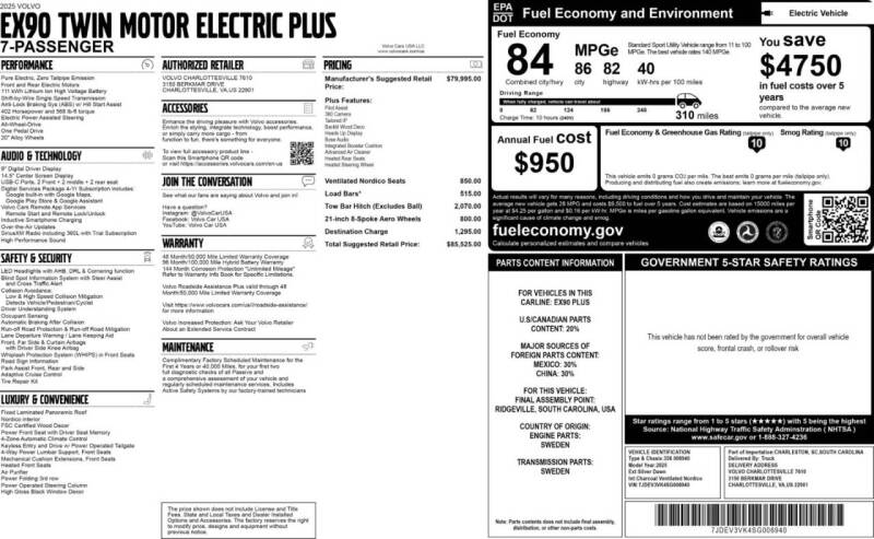 2025 Volvo EX90 Twin Plus 7P