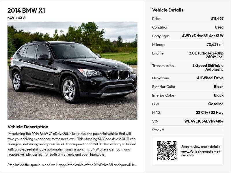 2014 BMW X1 xDrive28i