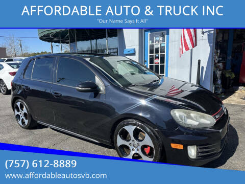 2012 Volkswagen GTI for sale at AFFORDABLE AUTO & TRUCK INC in Virginia Beach VA