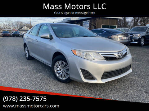 2012 Toyota Camry for sale at Mass Motors LLC in Worcester MA