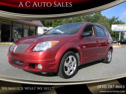 2005 Pontiac Vibe for sale at A C Auto Sales in Elkton MD