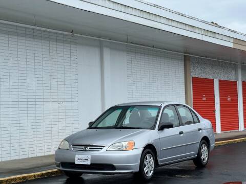 2001 Honda Civic for sale at Skyline Motors Auto Sales in Tacoma WA