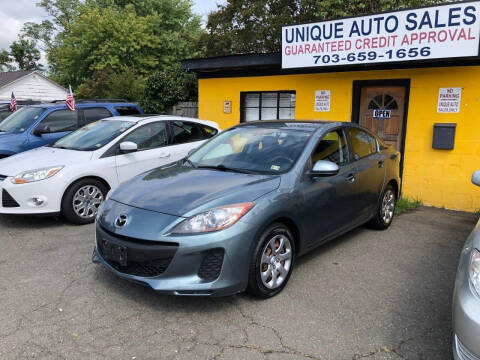 2013 Mazda MAZDA3 for sale at Unique Auto Sales in Marshall VA