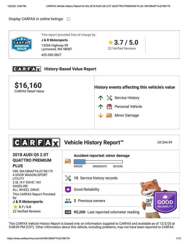 2018 Audi Q5 2.0T quattro Premium Plus