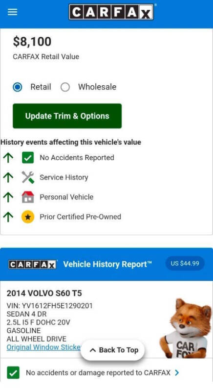 2014 Volvo S60 T5 Platinum